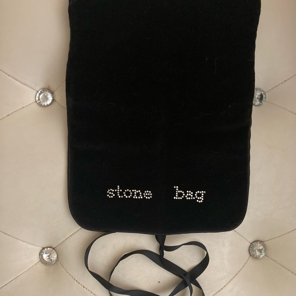Black Velvet Stone Bag